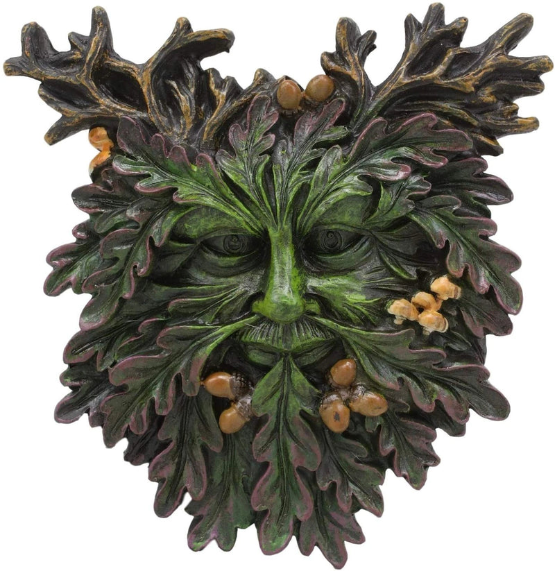Celtic Autumn Euphoria Celtic Greenman Hanging Wall Decor Plaque 6" High-5