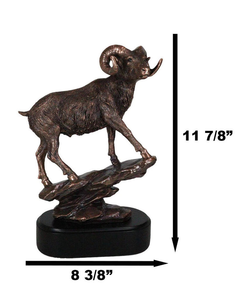 Taxidermia de animales salvajes: carnero cimarrón trepando sobre una roca inclinada, estatua de 30 cm de alto-5