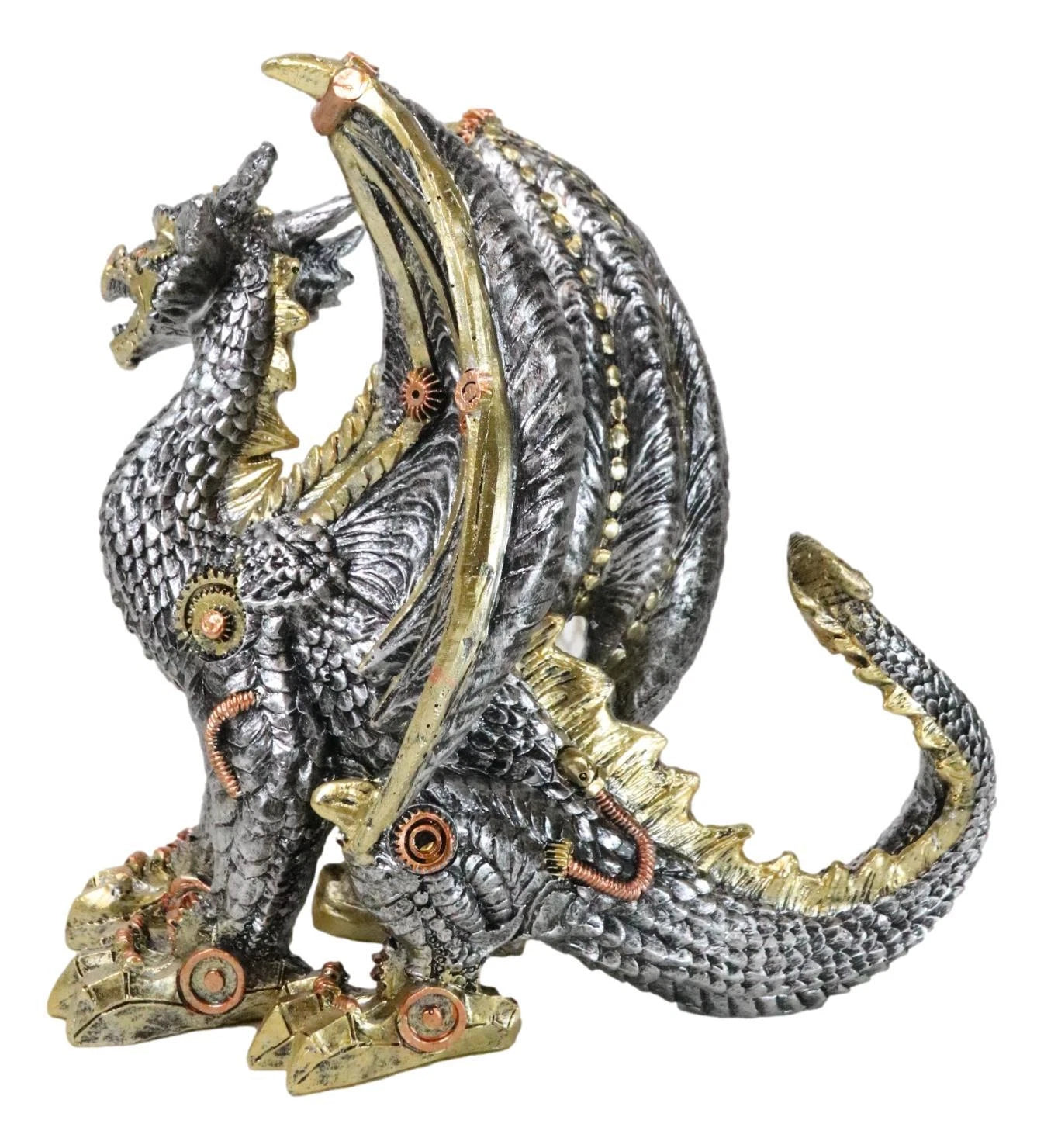 Geared Mechanical Look Steampunk Dragon Cyber Robot Decorative Sculpture-5