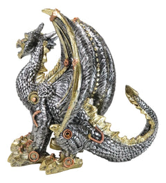 Geared Mechanical Look Steampunk Dragon Cyber Robot Decorative Sculpture-5