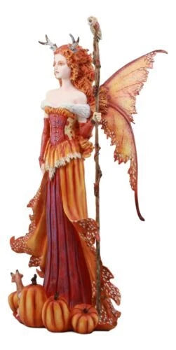 Amy Brown Pumpkin Queen Autumn Fairy Statue 17.5" Tall Fantasy Faery-7