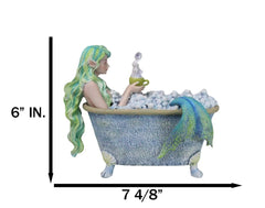 Amy Brown Aquamarine Pretty Mermaid Relaxing And Bubble Bathing in Tub Figurine-4