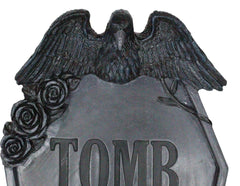 Gothic Raven Crows On Graveyard Tomb Coffin Headstone Black Roses Wall Decor-4