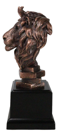 King Of The Jungle African Lion Pride Bust Bronze Electroplated Figurine Statue-5