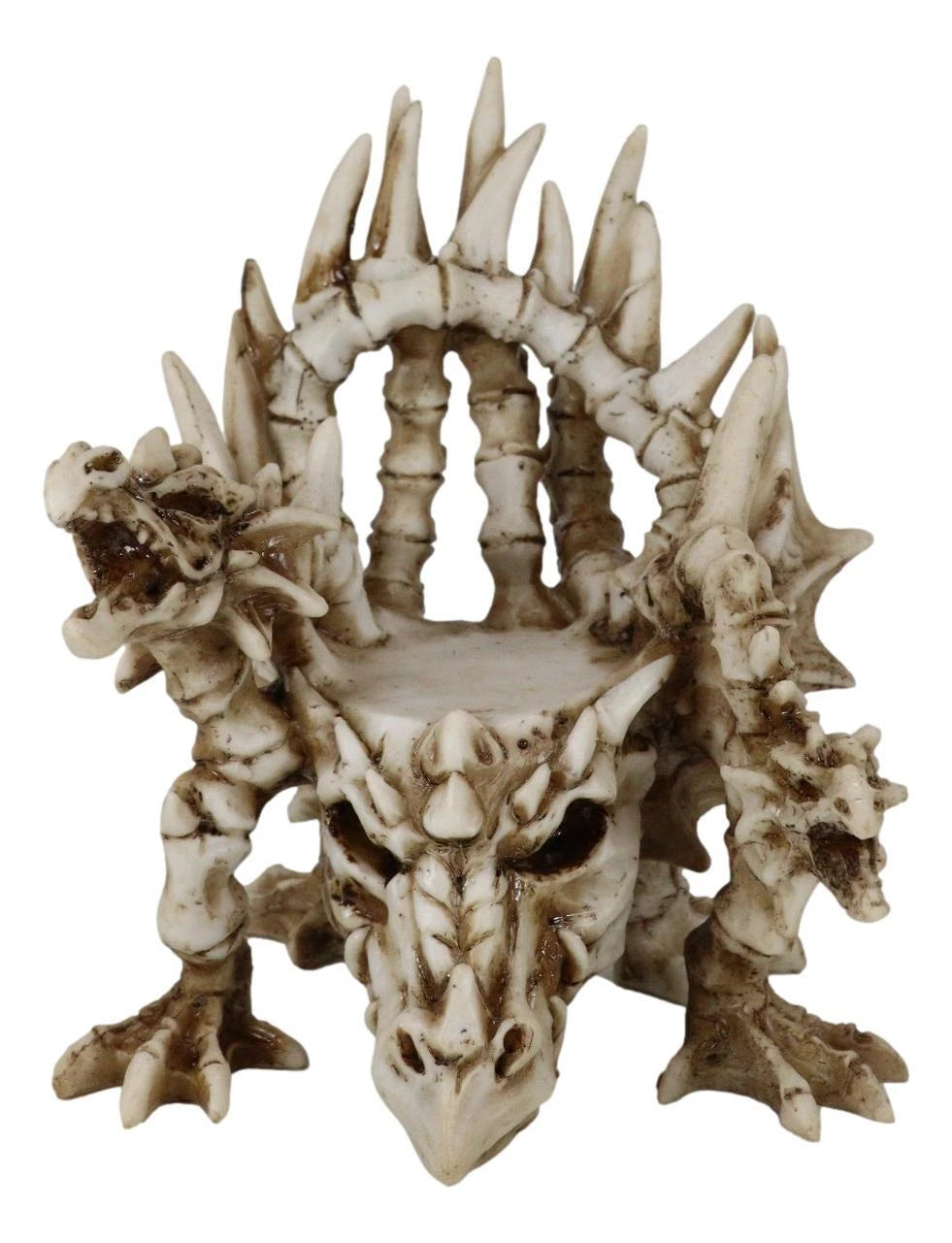 Legendary Arthurian Merlin Dragon Skulls Bones Skeletons Throne Chair Figurine-8