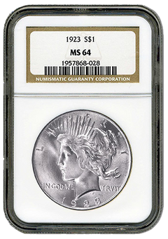 Dólares de Plata de la Paz NGC/PCGS Calidad MS-64-1