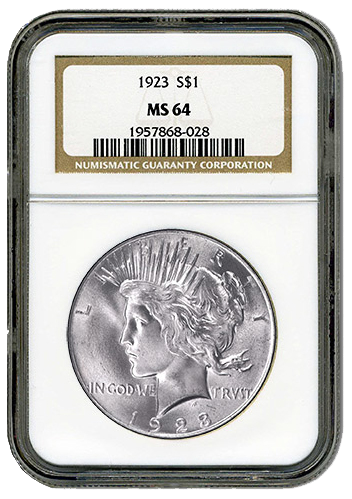Dólares de Plata de la Paz NGC/PCGS Calidad MS-64