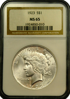 Dólares de Plata de la Paz NGC/PCGS Calidad MS-65-1