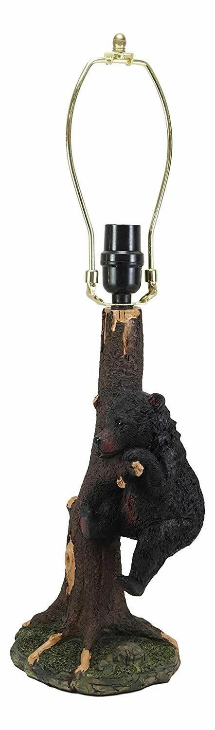 Lámpara de mesa con diseño de oso negro colgado en una rama de árbol, con pantalla de 56 cm de alto-5