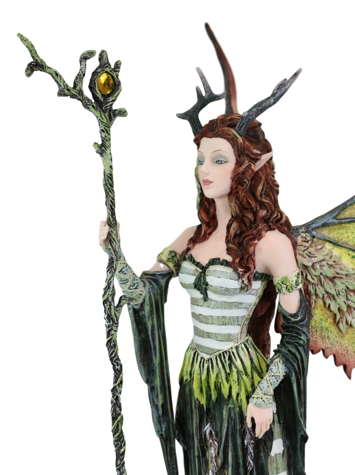 Greenwoman Dryad Fairy with Merlin's Staff Statue 19" Tall Amy Brown Fae-4