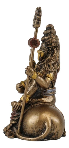Vastu Hindu God Lord Shiva Mahadeva Sitting On Nandi Bull Miniature Statue-6