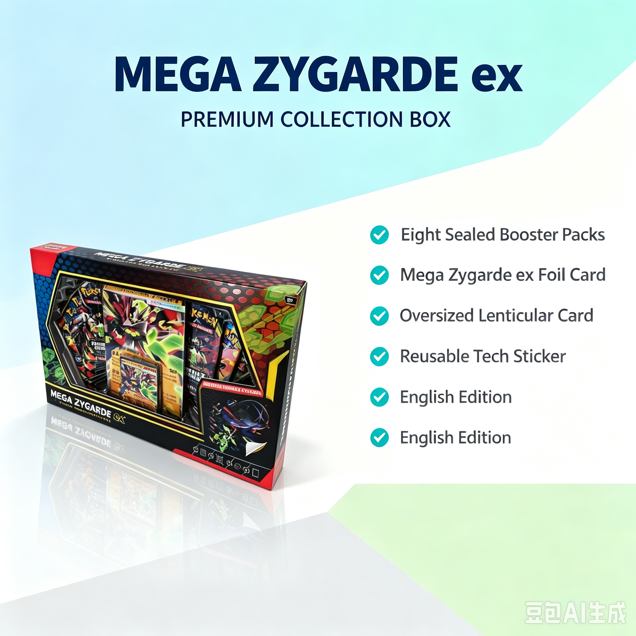 Pokémon TCG Mega Zygarde ex Premium Collection Box 8 Booster Packs Foil Card English Edition Factory Sealed Collector Gift-2