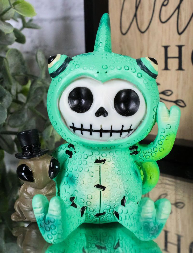 Furrybones Camo The Chameleon With Cricket Figurine 3"H Skeleton Furry Bones-1