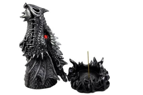 Stryker The Mythical Fire Breathing Dragon Head Sculptural Incense Holder-3