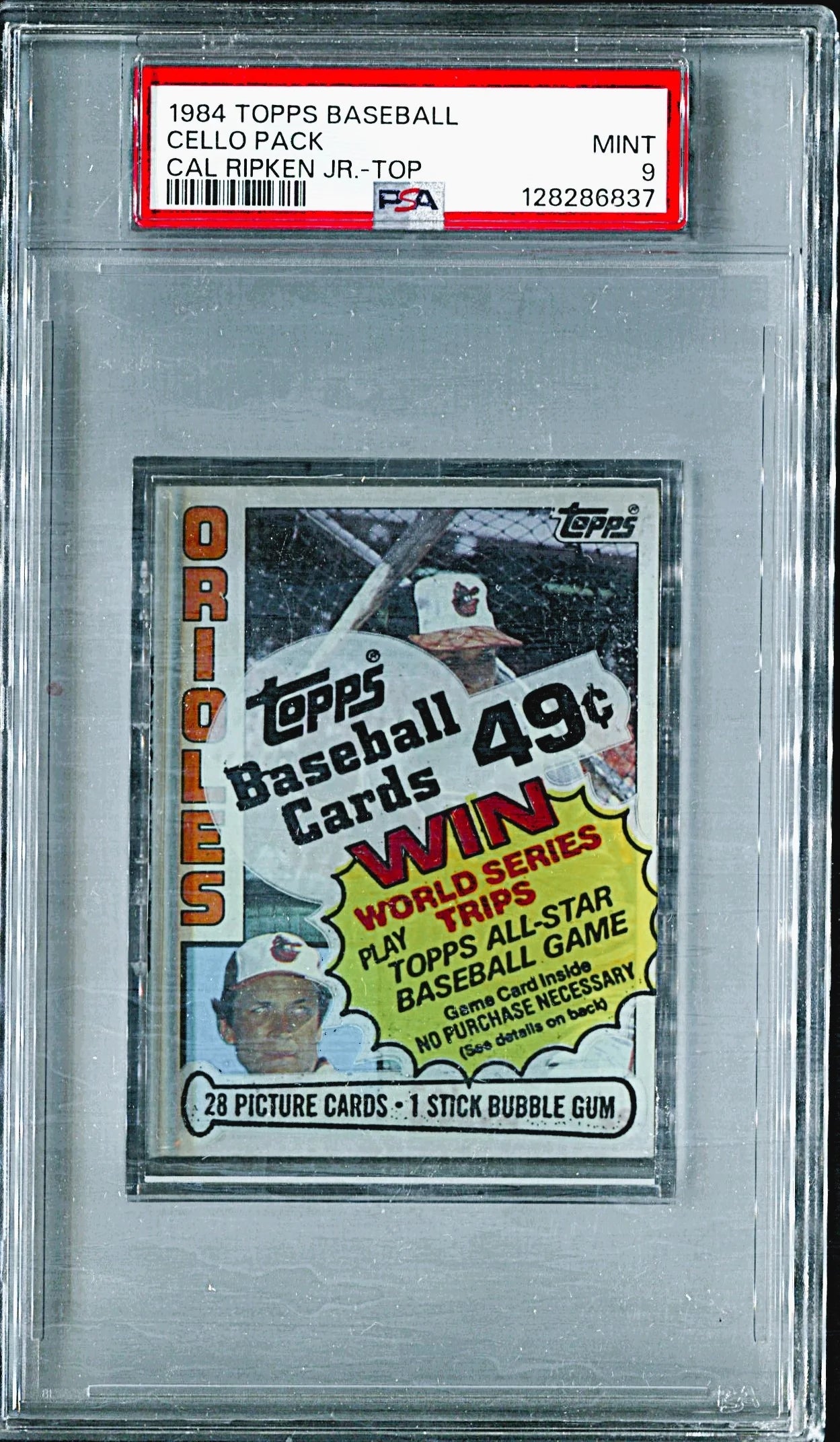 1984 Topps Baseball Unopened Cello Pack PSA 9 Ripken Jr. Top *6837-1