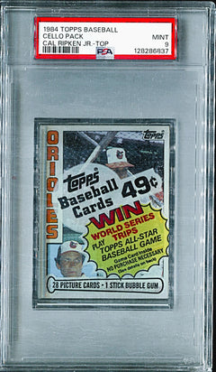 1984 Topps Baseball Unopened Cello Pack PSA 9 Ripken Jr. Top *6837-1
