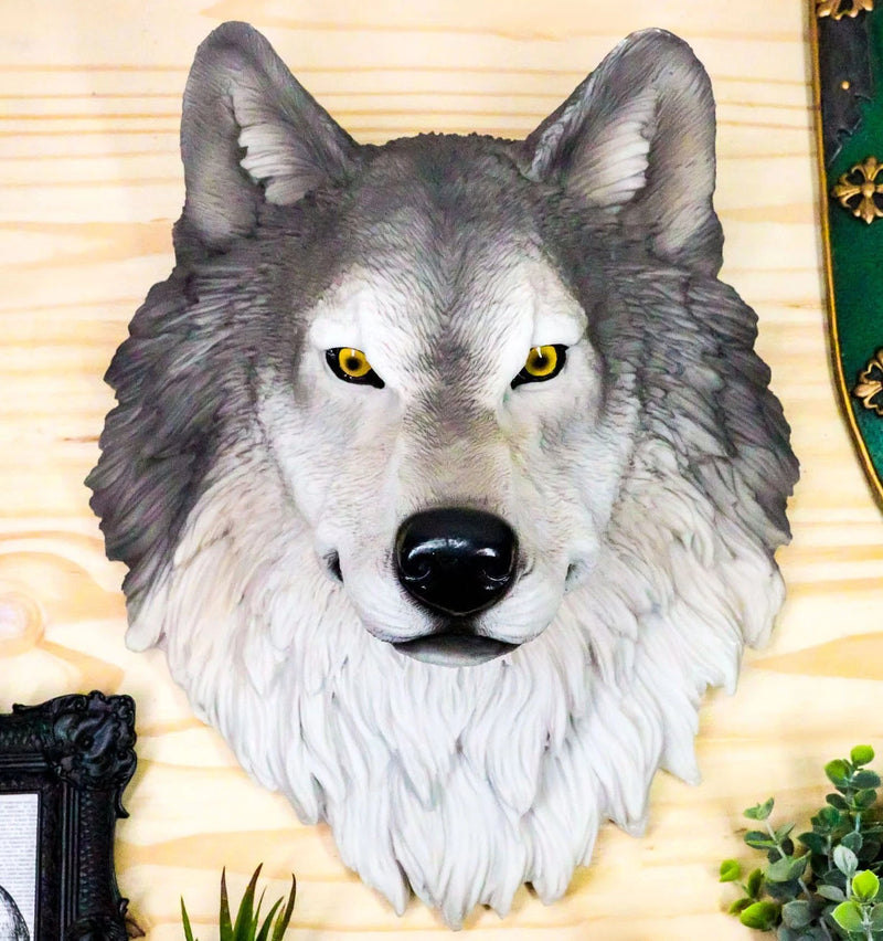 Large Fenrir Alpha Gray Wolf Head Wall Decor Plaque 14"Tall Art Decor-1