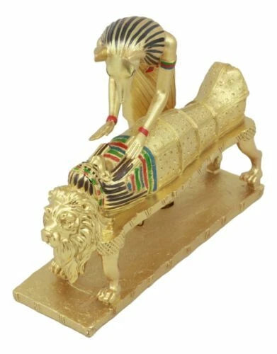 Ancient Egyptian God Of The Dead Golden Anubis Embalming Pharaoh Mummy Statue-2