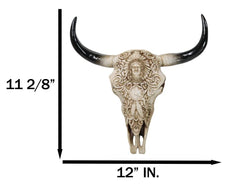 Southwestern Tribal Buffalo Skull Tribal Indian Chief Scrollwork Wall Decor-2