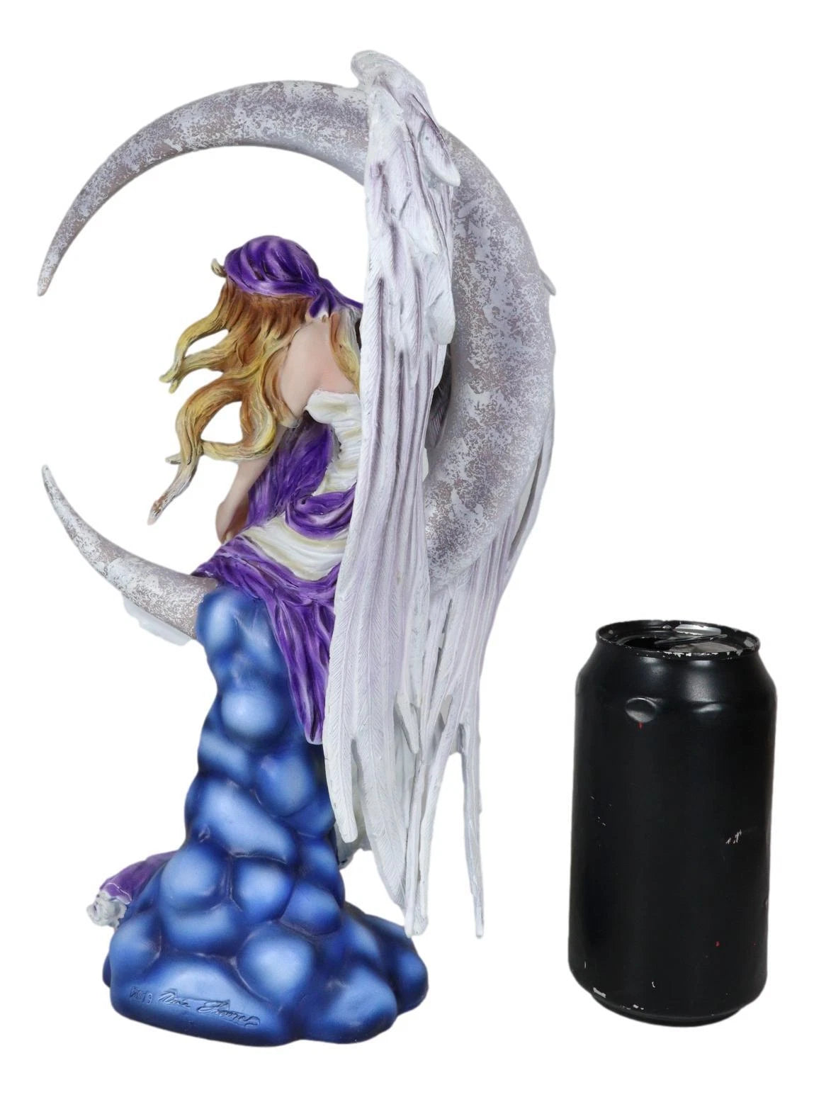 Large Celestial Crescent Moon Dreamer Fairy Statue 12"H Nene Thomas Figurine-3