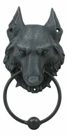 Full Moon Gothic Chained Wolf Gargoyle Door Knocker 8.25"Tall-3