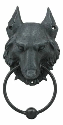 Full Moon Gothic Chained Wolf Gargoyle Door Knocker 8.25"Tall-3