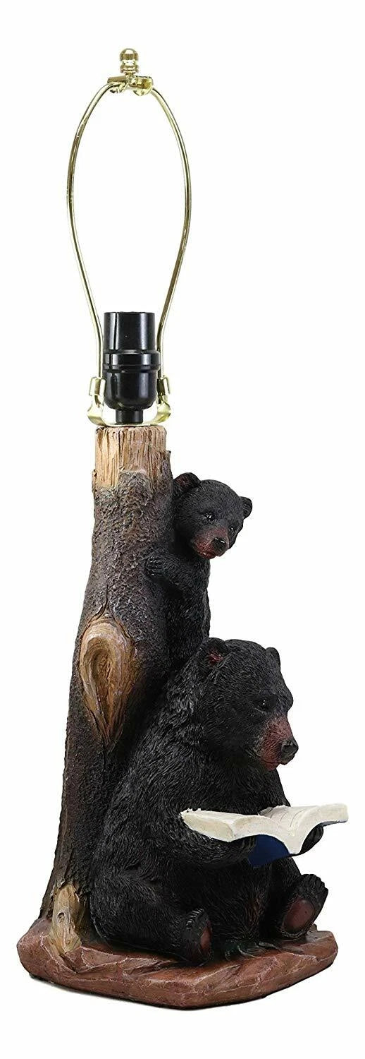 Story Time Fable Mother Bear Reading Book To Her Cub By Tree Table Lamp-4