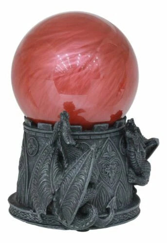 Climbing Dragons Red Blood Planet Sandstorm Ball Statue With Sound Sensor Decor-1