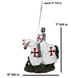 Crusader English Knight On Heavy Cavalry Horse Statue Phalanx Spear Horse-3