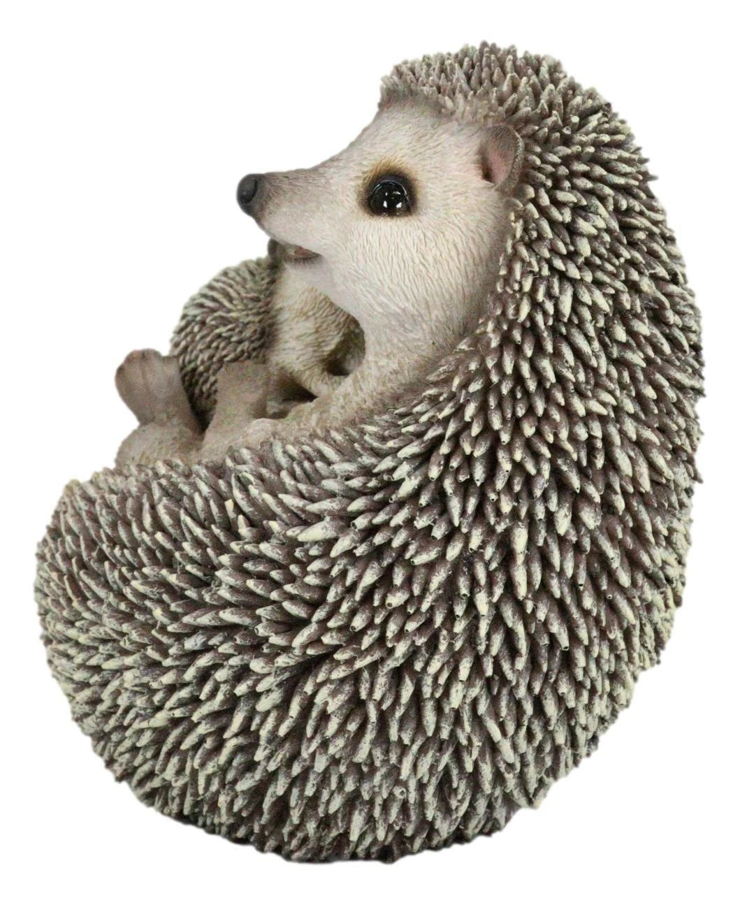 Realistic Cuddle Time Baby Hedgehog with Mother Lying On Its Back Figurine