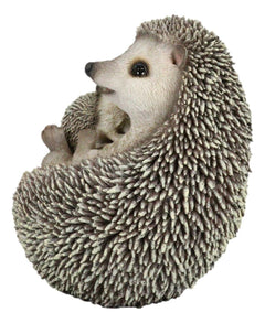 Realistic Cuddle Time Baby Hedgehog with Mother Lying On Its Back Figurine-2