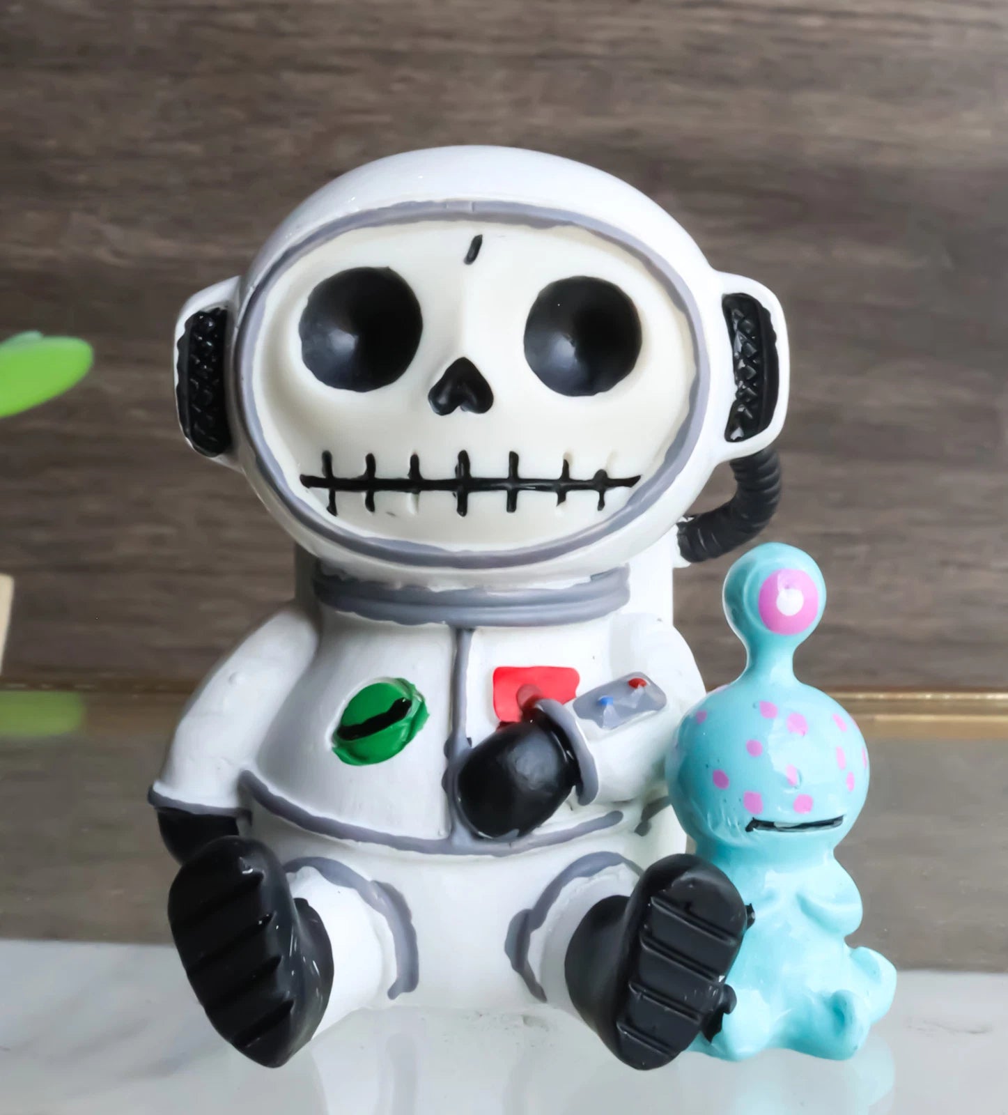Furrybones Cosmo The Space Explorer Astronaut With ET Alien Furry Bone Figurine-2