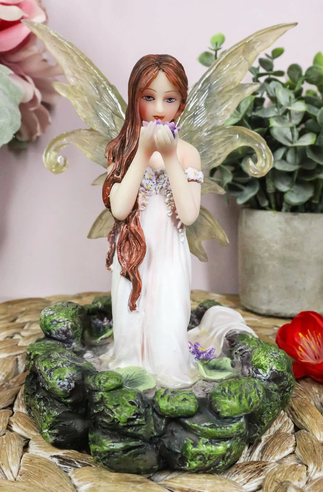 Lavender Fairy Lady Of The Lake Statue 6"Tall Water Elemental Fairy Figurine