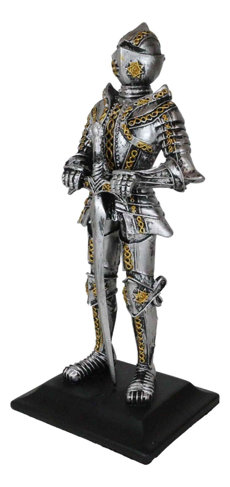 Medieval Swordsman Knight Figurine Suit of Armor Northern Star Coat Of Arms-2