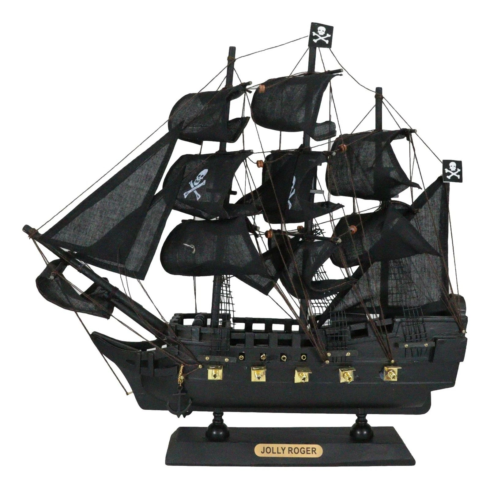 Pirate Skull Model, Jolly Roger Crossbones Sail Ship Decor for Home, Office, Desk, Shelf, Nautical Marine Boat Accessory, Halloween, Pirate Party Decoration