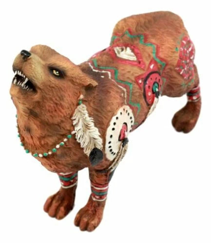 Colección de figuras tótem de lobo aullador nativo de Warpath, 6,25" de largo-2