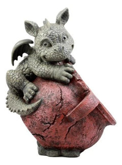 Playful Climbing Dragon Baby Planter Pot Home Patio Garden Decor Statue 12.5"H-4