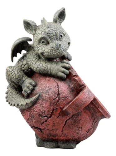 Playful Climbing Dragon Baby Planter Pot Home Patio Garden Decor Statue 12.5"H-4