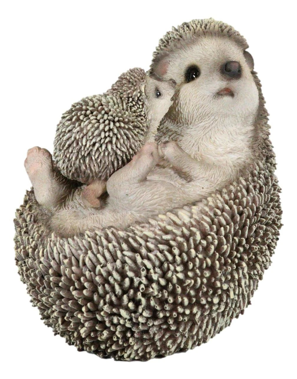 Realistic Cuddle Time Baby Hedgehog with Mother Lying On Its Back Figurine-3