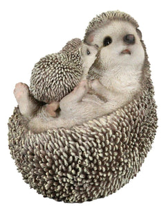 Realistic Cuddle Time Baby Hedgehog with Mother Lying On Its Back Figurine-3