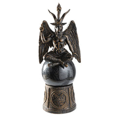 Pentagram Sigil Sabbatic Goat Baphomet Skull Black Sandstorm Gazing Ball-2