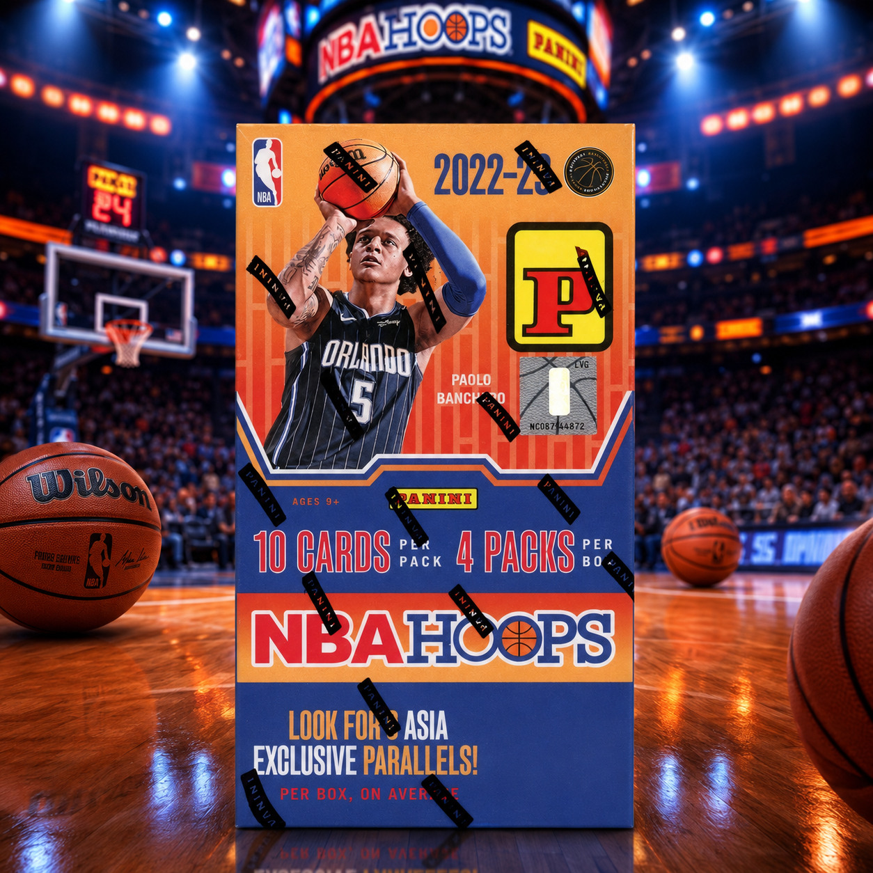 Hoops Basketball Cards 2022-23 Panini NBA Asia Tmall Exclusive Factory Sealed Box, 40 Cards, 4 Packs, Hyper Parallels And Rookies-2