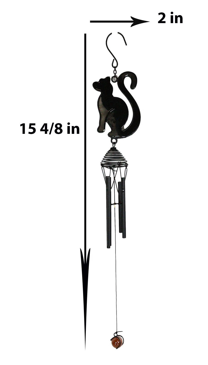Wicca Witchcraft Black Cat Shadow Profile Stained Glass Wind Chime Suncatcher-4