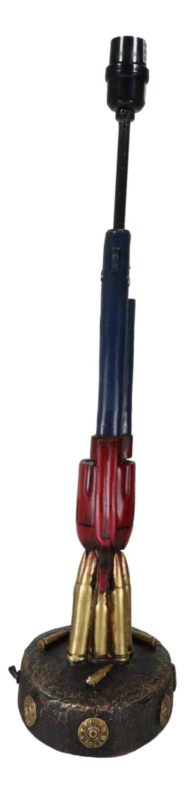 Western Star Texas Flag Six Shooter Pistol Gun With Bullets Desktop Table Lamp-3