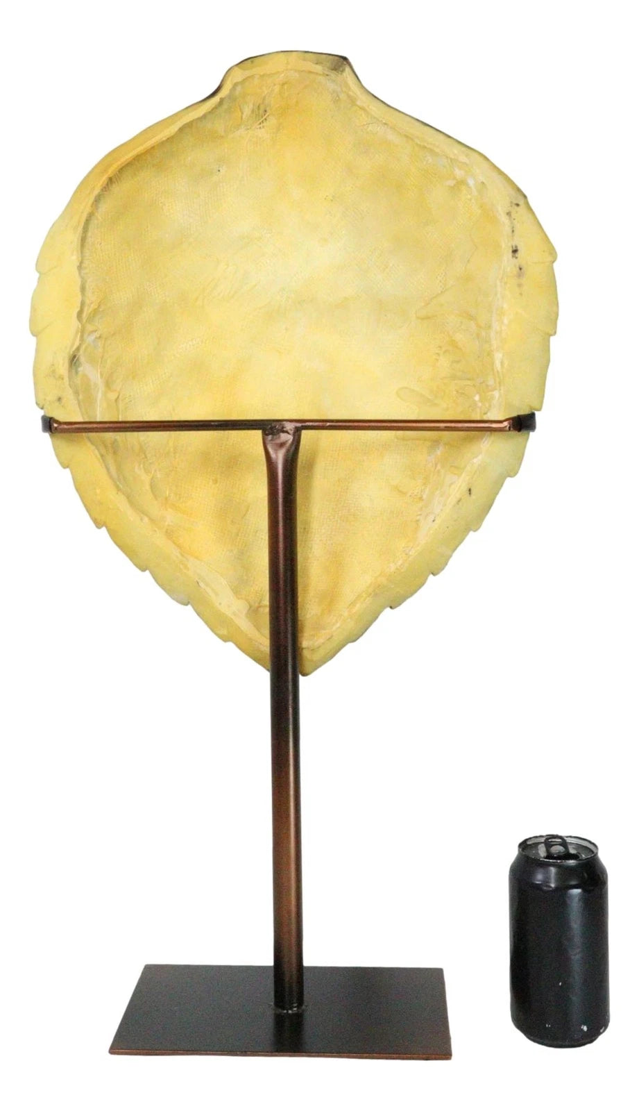Nautical Marine Black Tone Faux Hawksbill Turtle Shell Sculpture With Pole Stand-4