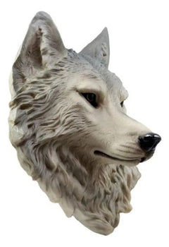 Large Gray Timber Wolf Head Wall Decor Plaque 16.5"Tall Taxidermy Art Decor-4