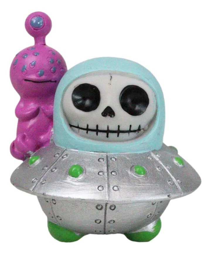 Furrybones UFO ET Alien Planetary Space Ship Dish Skeleton Figurine Furry Bones-2