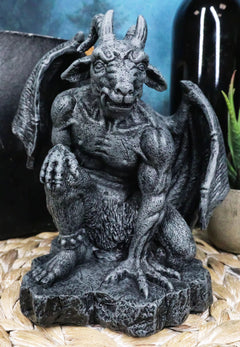 The Winged Guardian Baphomet Sabbatic Goat Gothic Gargoyle Statue Faux Stone-1