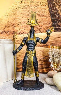 Egyptian God Ibis Headed Thoth Holding Was& Ankh Patron Of Knowledge-1