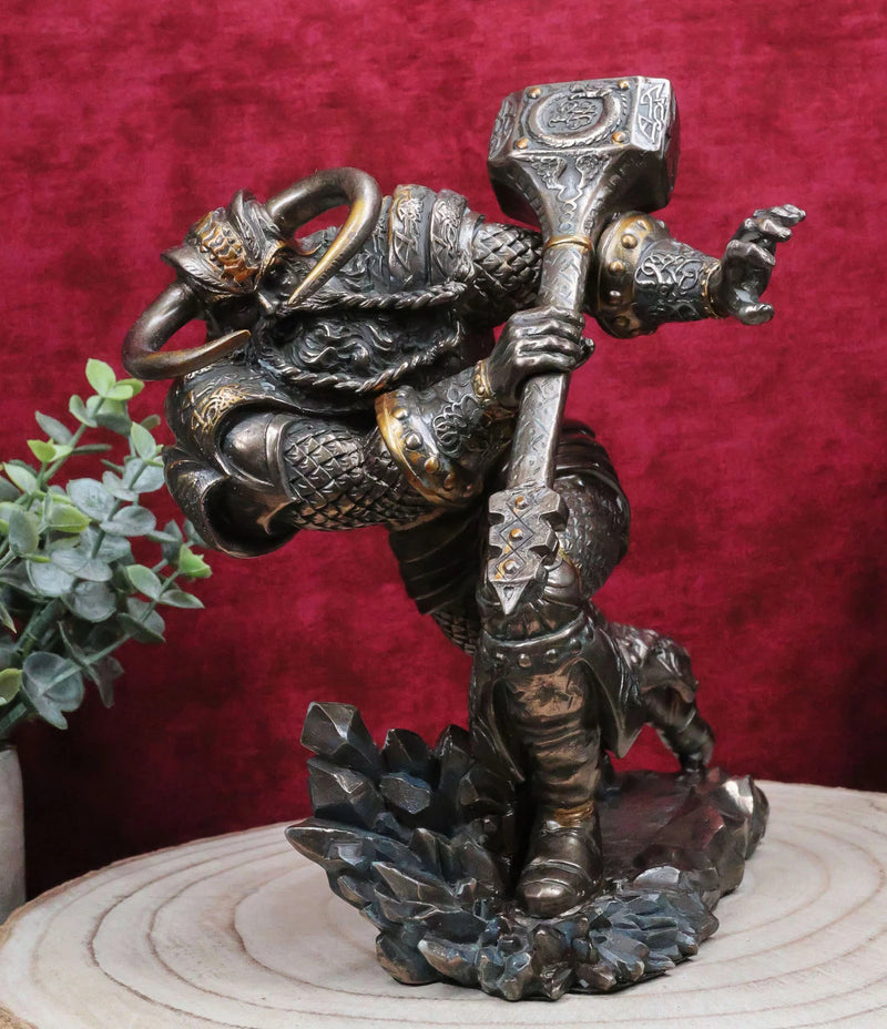 Asgard God Of Thunder Thor Wielding Mjolnir Hammer Figurine Charging Thor Statue-1